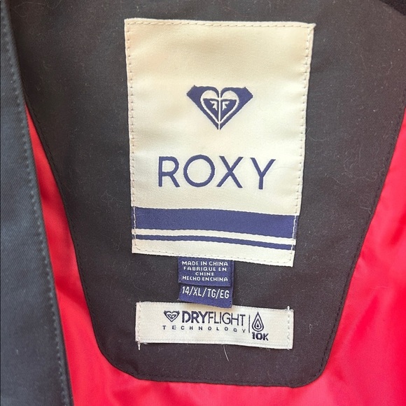 Roxy Girls DryFlight Snow/Ski Black and Pink Jacket | XL - Picture 5 of 6